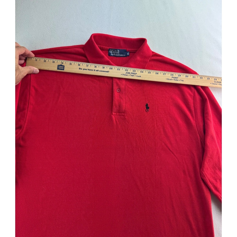 Polo Ralph Lauren Men Long Sleeve Red Classic Fit Polo Shirt XL - Picture 6 of 13
